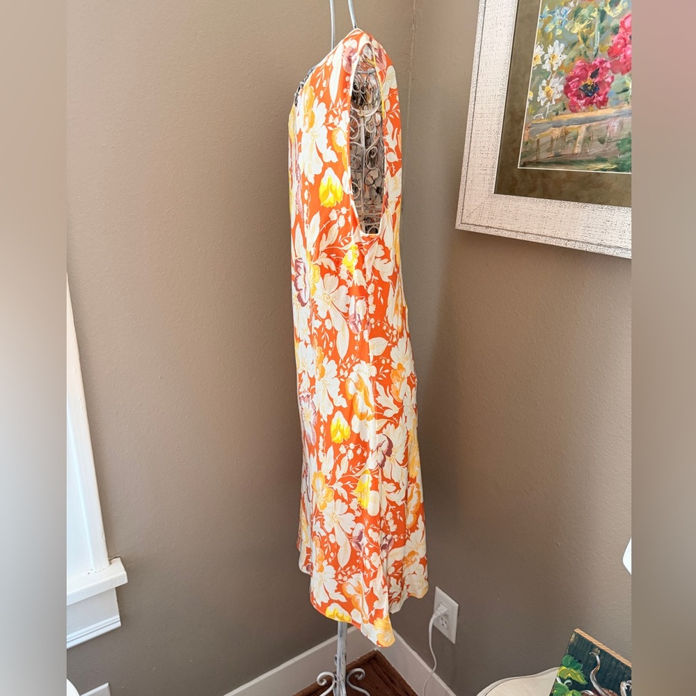 Dôen Alamere 💯 Silk Dress in the Sienna Anemone Bloom print size S - Picture 3 of 8